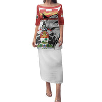 Personalized Canada Prince Edward Island Province Family Matching Puletasi and Hawaiian Shirt Silver Fox Parva sub ingenti