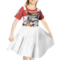Personalized Canada Prince Edward Island Province Kid Short Sleeve Dress Silver Fox Parva sub ingenti