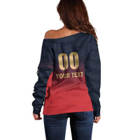 Custom Bengaluru 2025 Cricket Royal Challengers Off Shoulder Sweater Lions Play Bold