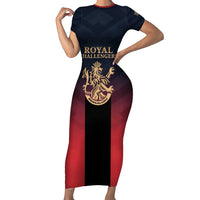 Custom Bengaluru 2025 Cricket Royal Challengers Short Sleeve Bodycon Dress Lions Play Bold