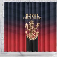 Bengaluru 2025 Cricket Royal Challengers Shower Curtain Lions Play Bold