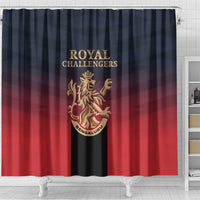 Bengaluru 2025 Cricket Royal Challengers Shower Curtain Lions Play Bold