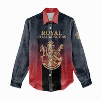 Custom Bengaluru 2025 Cricket Royal Challengers Women Casual Shirt Lions Play Bold