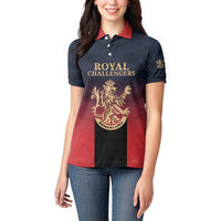 Custom Bengaluru 2025 Cricket Royal Challengers Women Polo Shirt Lions Play Bold