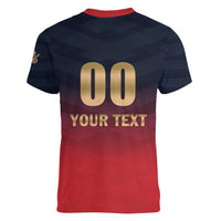 Custom Bengaluru 2025 Cricket Royal Challengers Women V-Neck T-Shirt Lions Play Bold