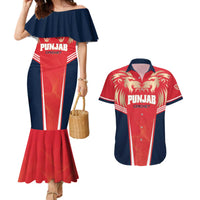 Custom Punjab 2025 Cricket Lion Kings Couples Matching Mermaid Dress and Hawaiian Shirt Jazba Hai Punjabi