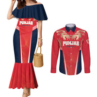 Custom Punjab 2025 Cricket Lion Kings Couples Matching Mermaid Dress and Long Sleeve Button Shirt Jazba Hai Punjabi