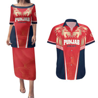 Custom Punjab 2025 Cricket Lion Kings Couples Matching Puletasi and Hawaiian Shirt Jazba Hai Punjabi