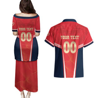 Custom Punjab 2025 Cricket Lion Kings Couples Matching Puletasi and Hawaiian Shirt Jazba Hai Punjabi