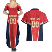 Custom Punjab 2025 Cricket Lion Kings Couples Matching Summer Maxi Dress and Hawaiian Shirt Jazba Hai Punjabi