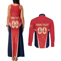 Custom Punjab 2025 Cricket Lion Kings Couples Matching Tank Maxi Dress and Long Sleeve Button Shirt Jazba Hai Punjabi