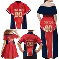 Custom Punjab 2025 Cricket Lion Kings Family Matching Off Shoulder Maxi Dress and Hawaiian Shirt Jazba Hai Punjabi