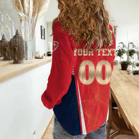 Custom Punjab 2025 Cricket Lion Kings Women Casual Shirt Jazba Hai Punjabi