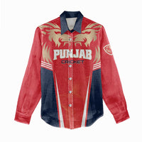 Custom Punjab 2025 Cricket Lion Kings Women Casual Shirt Jazba Hai Punjabi