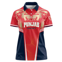 Custom Punjab 2025 Cricket Lion Kings Women Polo Shirt Jazba Hai Punjabi