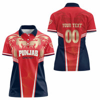 Custom Punjab 2025 Cricket Lion Kings Women Polo Shirt Jazba Hai Punjabi
