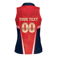 Custom Punjab 2025 Cricket Lion Kings Women Sleeveless Polo Shirt Jazba Hai Punjabi