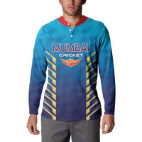 Custom Mumbai 2025 Cricket Indians Button Sweatshirt Aali Re Play Like Mumbai