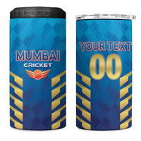 Custom Mumbai 2025 Cricket Indians 4 in 1 Can Cooler Tumbler Aali Re Play Like Mumbai