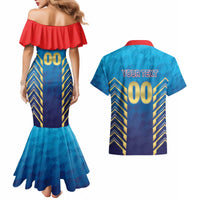 Custom Mumbai 2025 Cricket Indians Couples Matching Mermaid Dress and Hawaiian Shirt Aali Re Play Like Mumbai