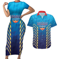 Custom Mumbai 2025 Cricket Indians Couples Matching Short Sleeve Bodycon Dress and Hawaiian Shirt Aali Re Play Like Mumbai