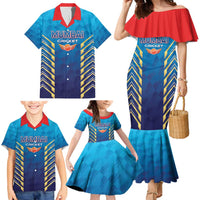 Custom Mumbai 2025 Cricket Indians Family Matching Mermaid Dress and Hawaiian Shirt Aali Re Play Like Mumbai