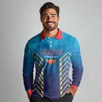 Custom Mumbai 2025 Cricket Indians Long Sleeve Polo Shirt Aali Re Play Like Mumbai