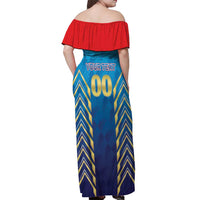 Custom Mumbai 2025 Cricket Indians Off Shoulder Maxi Dress Aali Re Play Like Mumbai