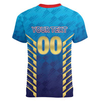 Custom Mumbai 2025 Cricket Indians Women V-Neck T-Shirt Aali Re Play Like Mumbai