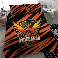 Hyderabad 2025 Cricket Sunrisers Bedding Set Orange Army Play With Fire