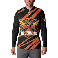 Custom Hyderabad 2025 Cricket Sunrisers Button Sweatshirt Orange Army Play With Fire