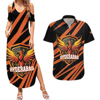 Custom Hyderabad 2025 Cricket Sunrisers Couples Matching Summer Maxi Dress and Hawaiian Shirt Orange Army Play With Fire
