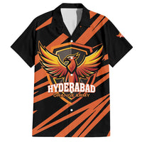 Custom Hyderabad 2025 Cricket Sunrisers Family Matching Off Shoulder Maxi Dress and Hawaiian Shirt Orange Army Play With Fire