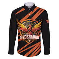 Custom Hyderabad 2025 Cricket Sunrisers Family Matching Puletasi and Hawaiian Shirt Orange Army Play With Fire