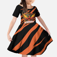 Custom Hyderabad 2025 Cricket Sunrisers Family Matching Summer Maxi Dress and Hawaiian Shirt Orange Army Play With Fire