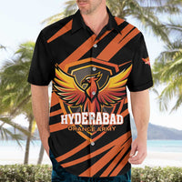 Custom Hyderabad 2025 Cricket Sunrisers Hawaiian Shirt Orange Army Play With Fire