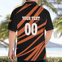 Custom Hyderabad 2025 Cricket Sunrisers Hawaiian Shirt Orange Army Play With Fire