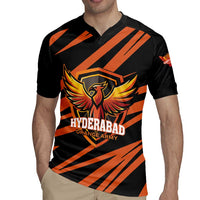 Custom Hyderabad 2025 Cricket Sunrisers Rugby Jersey Orange Army Play With Fire