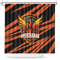 Hyderabad 2025 Cricket Sunrisers Shower Curtain Orange Army Play With Fire