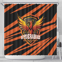 Hyderabad 2025 Cricket Sunrisers Shower Curtain Orange Army Play With Fire