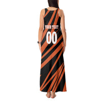Custom Hyderabad 2025 Cricket Sunrisers Tank Maxi Dress Orange Army Play With Fire