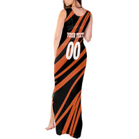 Custom Hyderabad 2025 Cricket Sunrisers Tank Maxi Dress Orange Army Play With Fire
