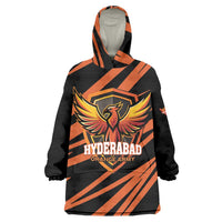 Custom Hyderabad 2025 Cricket Sunrisers Wearable Blanket Hoodie Orange Army Play With Fire