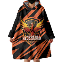Custom Hyderabad 2025 Cricket Sunrisers Wearable Blanket Hoodie Orange Army Play With Fire