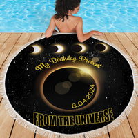 Total Solar Eclipse 2024 Beach Blanket My Birthday Present From The Universe - Wonder Print Shop