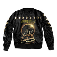 Personalized Total Solar Eclipse 2024 Bomber Jacket My Birthday Present From The Universe - Wonder Print Shop