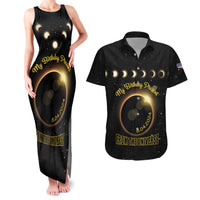Personalized Total Solar Eclipse 2024 Couples Matching Tank Maxi Dress and Hawaiian Shirt My Birthday Present From The Universe - Wonder Print Shop