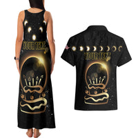 Personalized Total Solar Eclipse 2024 Couples Matching Tank Maxi Dress and Hawaiian Shirt My Birthday Present From The Universe - Wonder Print Shop