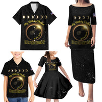 Personalized Total Solar Eclipse 2024 Family Matching Puletasi and Hawaiian Shirt My Birthday Present From The Universe - Wonder Print Shop