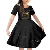 Personalized Total Solar Eclipse 2024 Family Matching Short Sleeve Bodycon Dress and Hawaiian Shirt My Birthday Present From The Universe - Wonder Print Shop